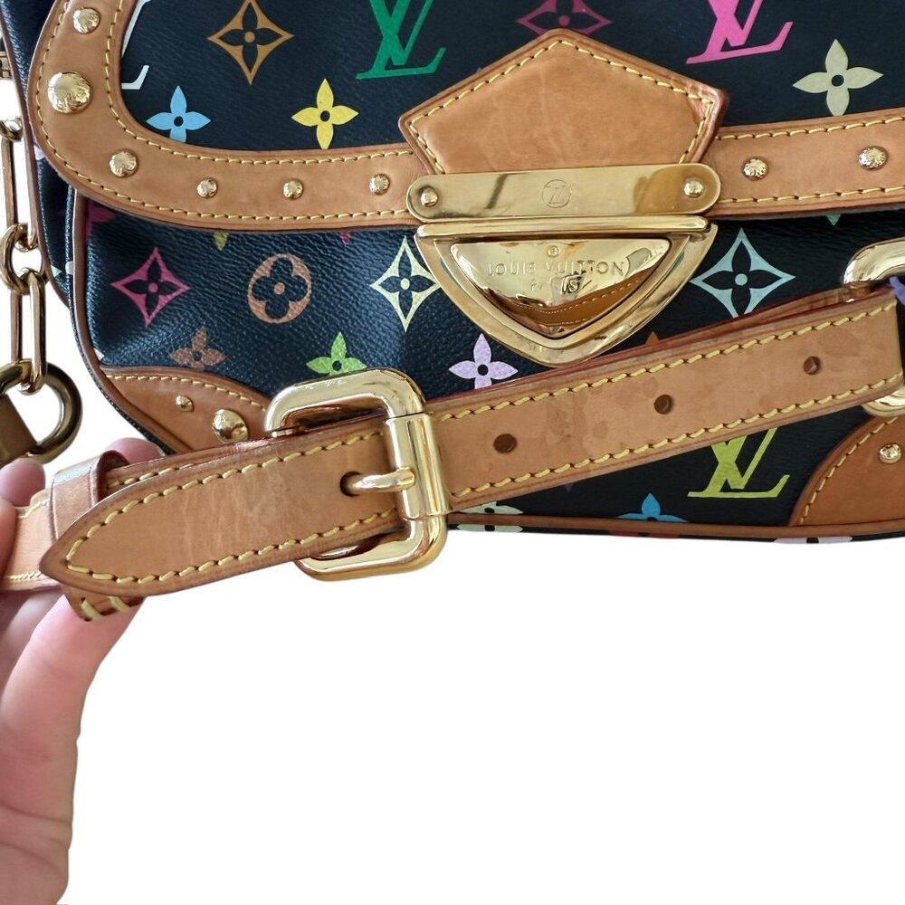 Louis Vuitton Rita Monogram Multi Black vtg Murakami Black RARE Authentic Y2K - Picture 5 of 15